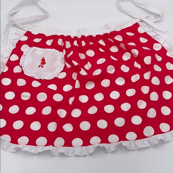 Disneyland Parks Minnie Mouse Apron Red Poka Dots Cooking Baking - Picture 3 of 4